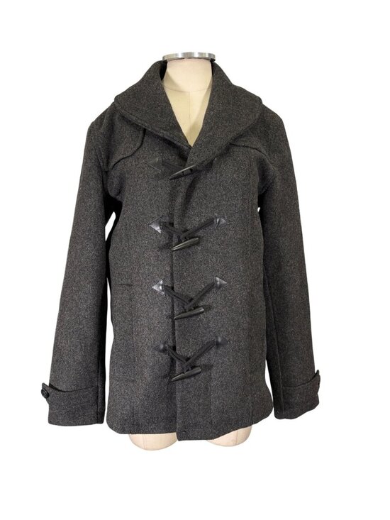 Spiewak & Sons Other - Spiewak & Sons Gray Wool Mid Length Fitted Toggle Duffle Coat Size Medium